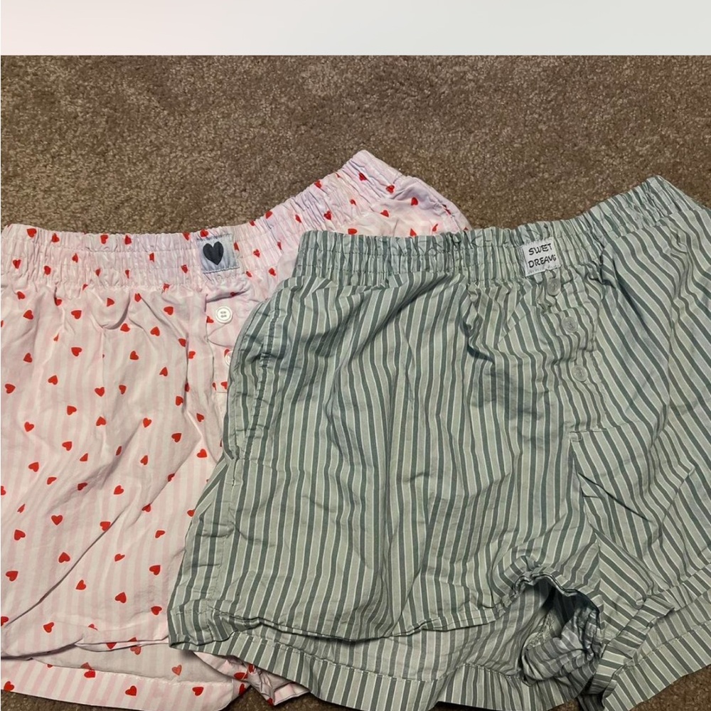 Cozy Comfort Women's Heart and Stripe Pajama Shorts